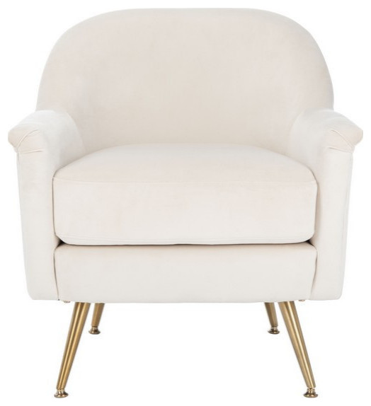 Meredith Mid Century Arm Chair  Ivory/Brass   Midcentury   Armchairs And Accent Chairs   by Rustic Home Furniture Deco  Houzz