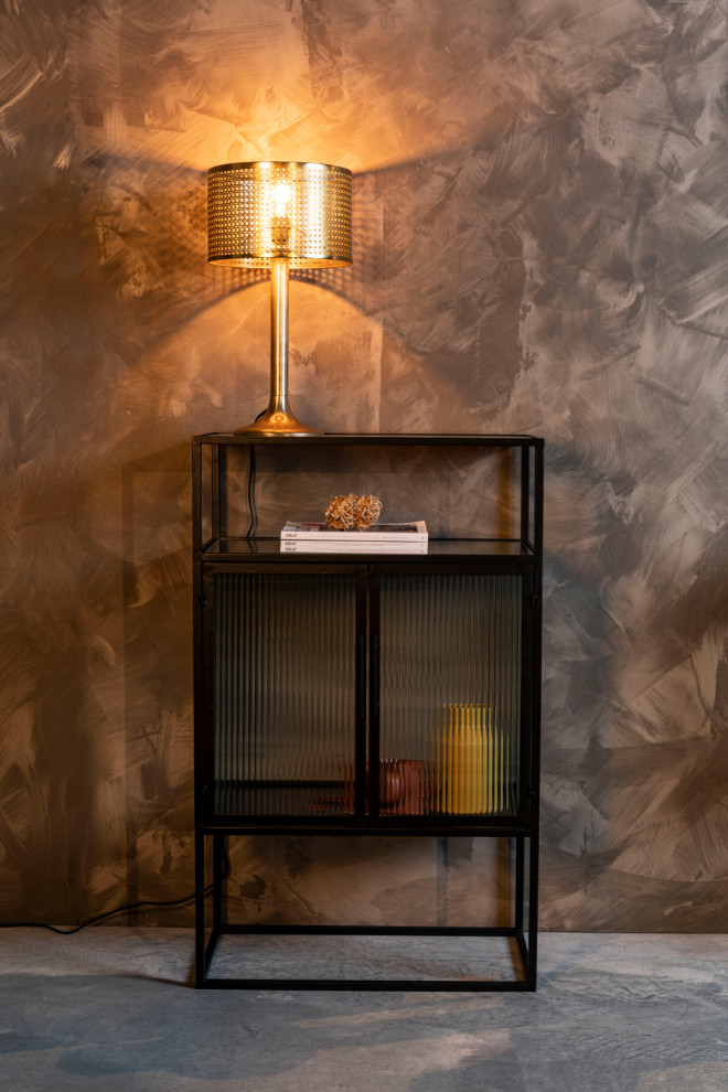 Black Framed Glass Cabinet  Dutchbone Boli   Transitional   Accent Chests And Cabinets   by Oroa   Distinctive Furniture  Houzz