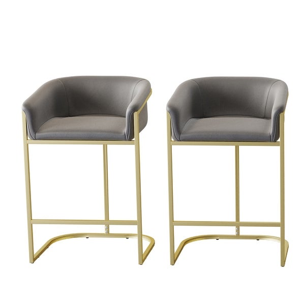 Modern Velvet Upholstered Counter Height Bar Stools