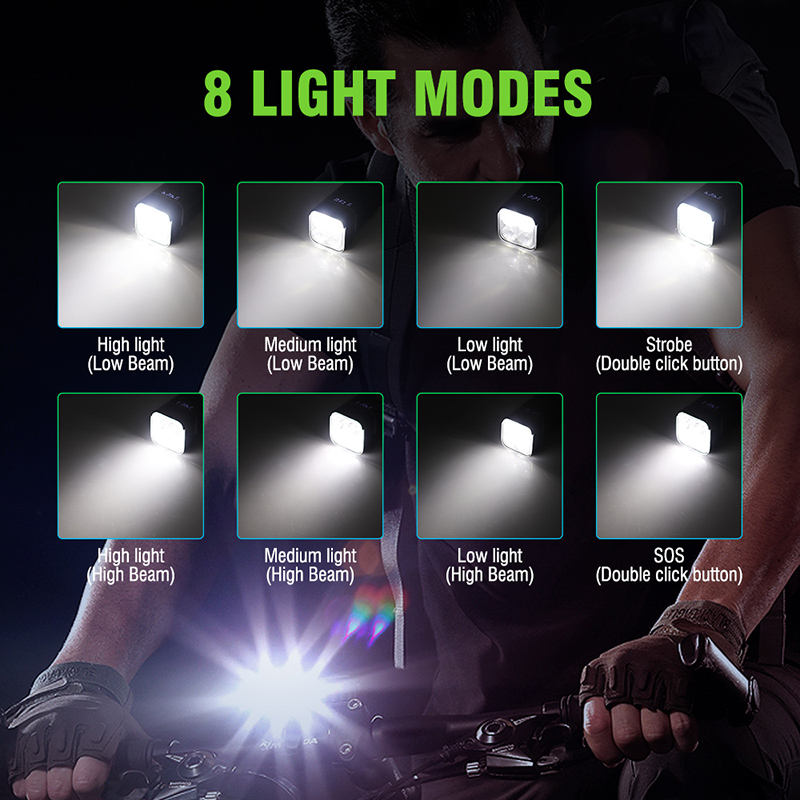 L10 High Power 4000lm Type c Rechargeable Cycle Bicycle Lights Long Running Time 4 Light Led Bike Led Light With Power Bank