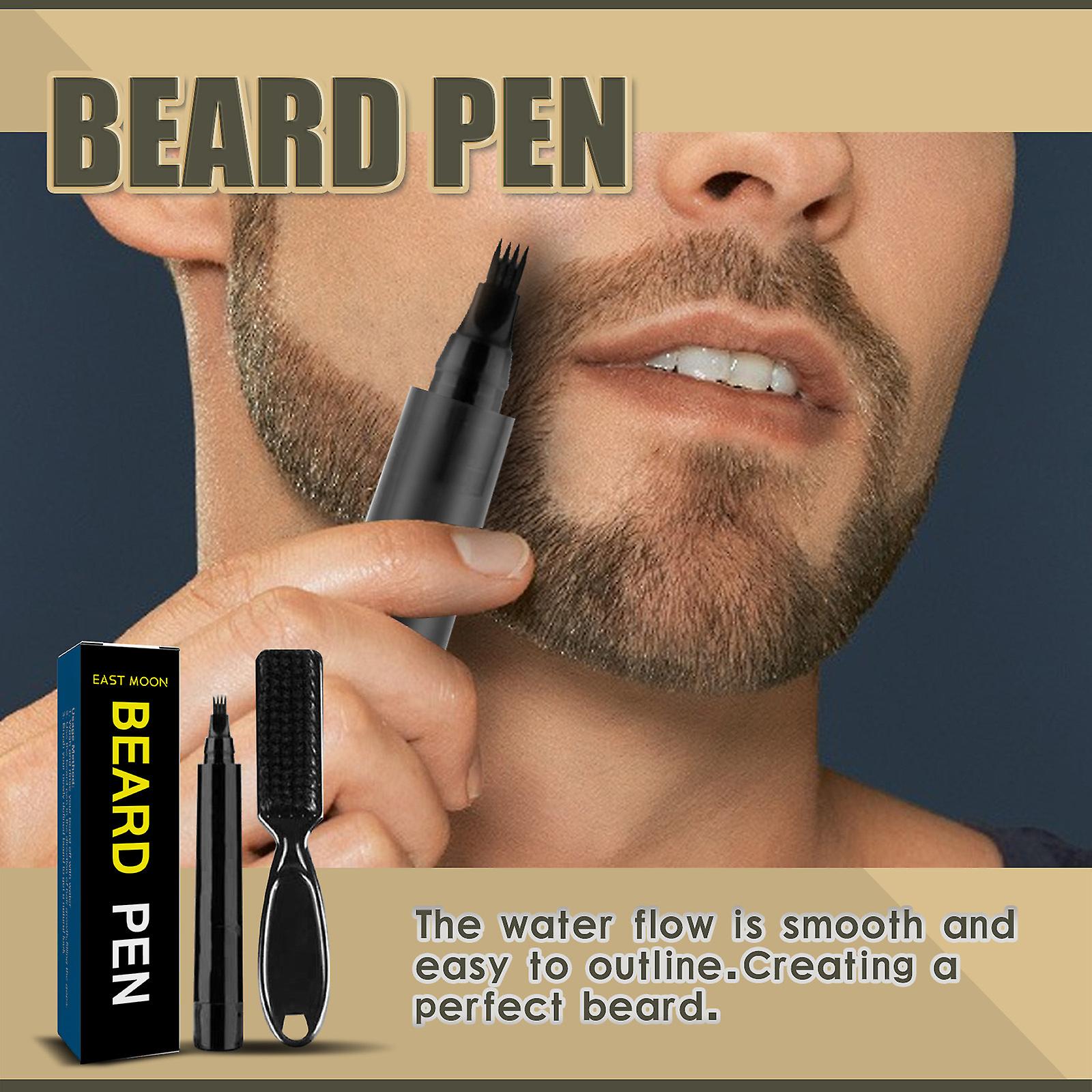 Beard Filler Pen Men's Beard Pen Beard Styling Filler Pen Waterproof Beard Brush Product Specification Black + Brush (boxed)