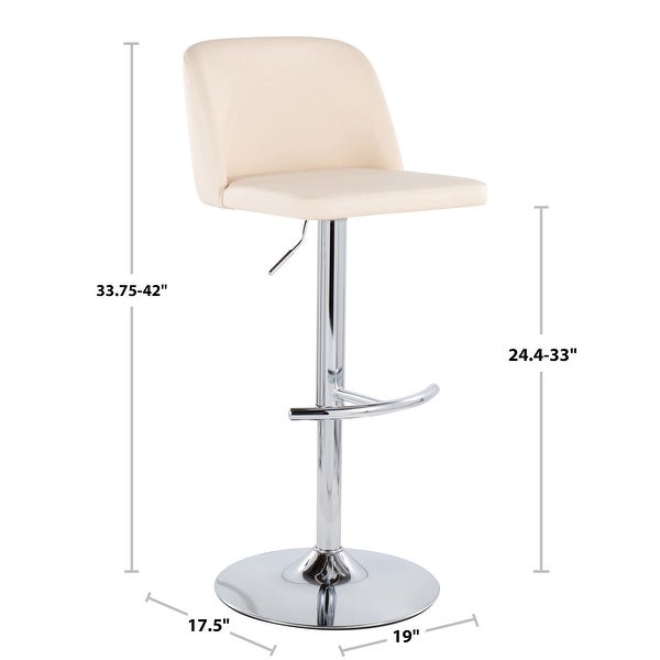 Strick and Bolton Oscar Adjustable Bar Stool with Rounded T Footrest (Set of 2)