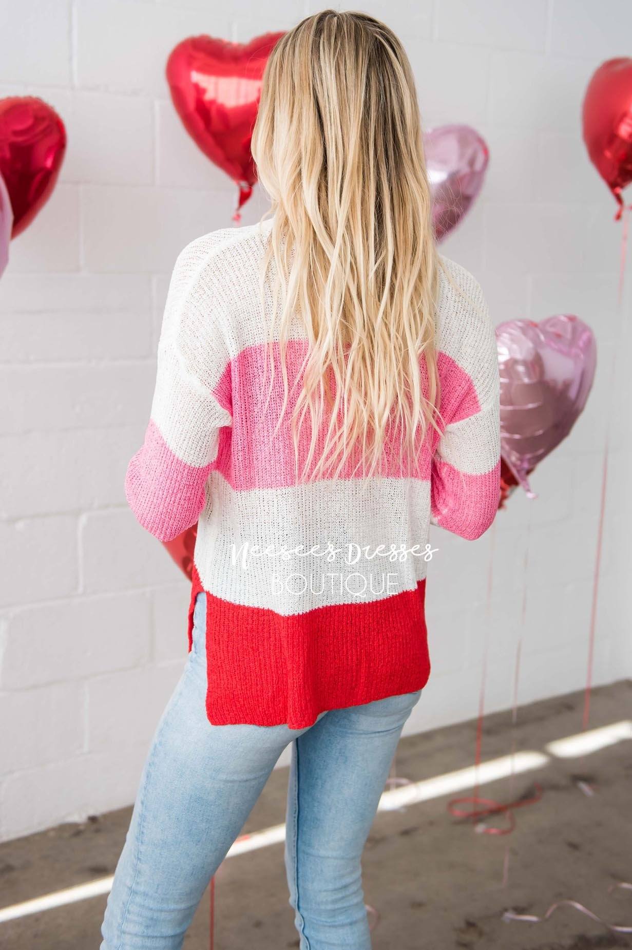 Be Mine Colorblock Pocket Sweater