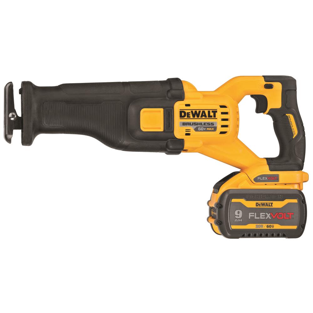 FLEXVOLT® 60V MAX* Brushless Cordless Reciprocating Saw and 20V MAX* Lithium Ion 4 1/2” Cut-Off Tool with 2 Batteries and Charger Bundle Kit