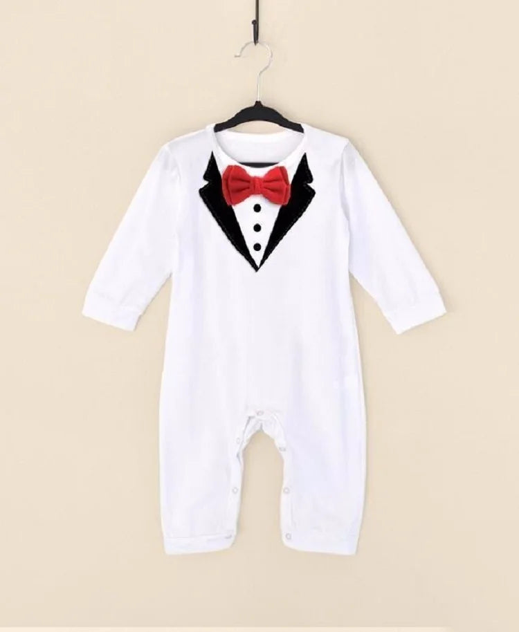 Baby Boy Clothes Spring Autumn Cotton Formal Romper Gentleman Outfit Newborn One-Piece Clothing Handsome Jumpsuit Party Suit