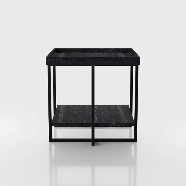 Franda Tray Top End Table Black Mibasics