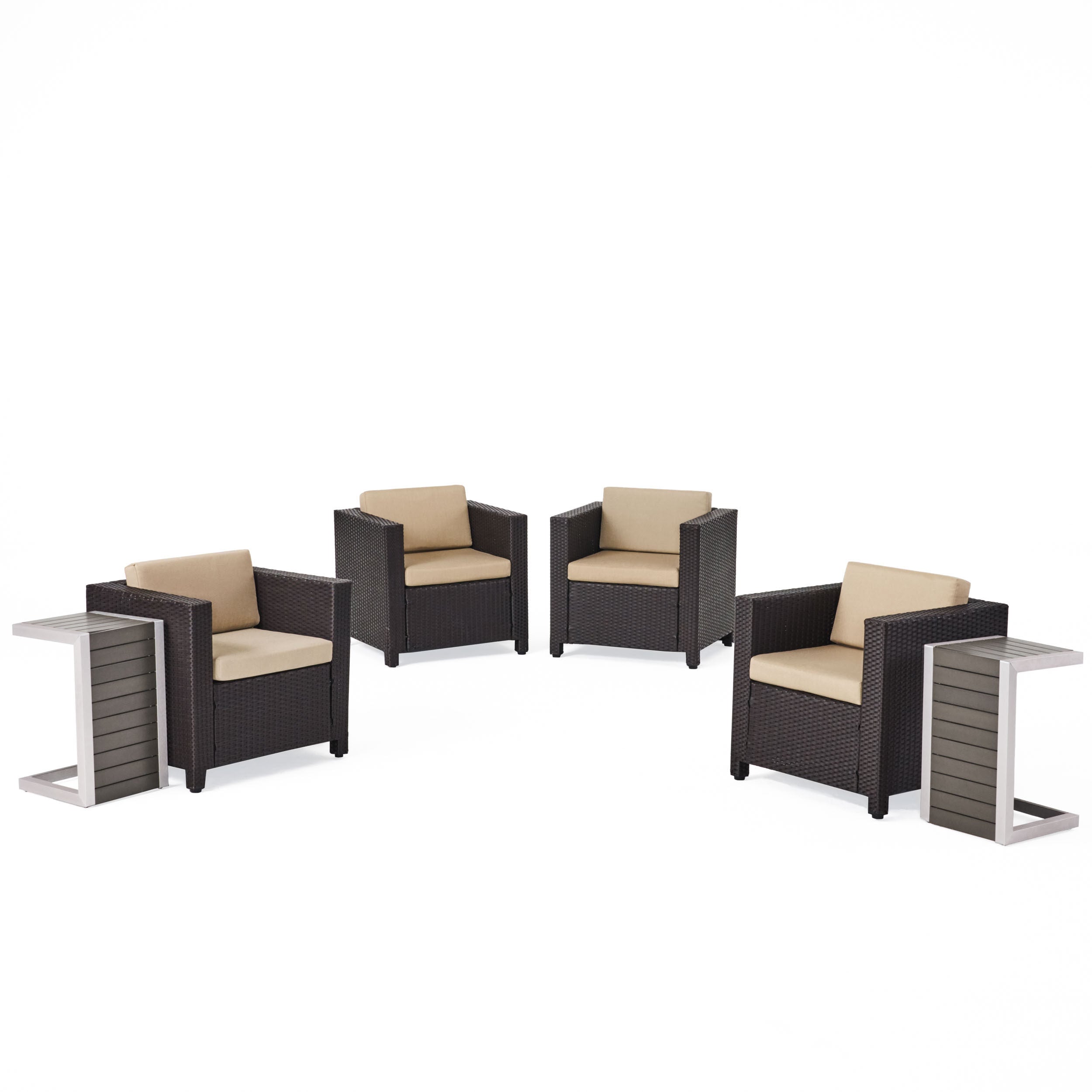 Venice 4-Seater Outdoor Chat Set with Side Tables