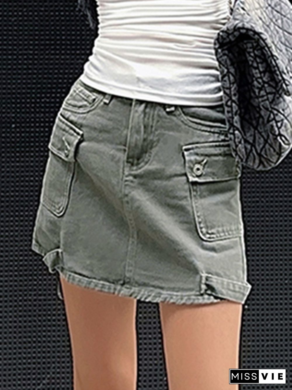 Slim Pocket Cargo Mini Skirt