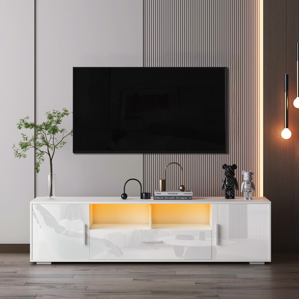 TV Stand Gaming Entertainment Center for Living Room  Television Cabinet Media Console with LED Lights for up to 65\