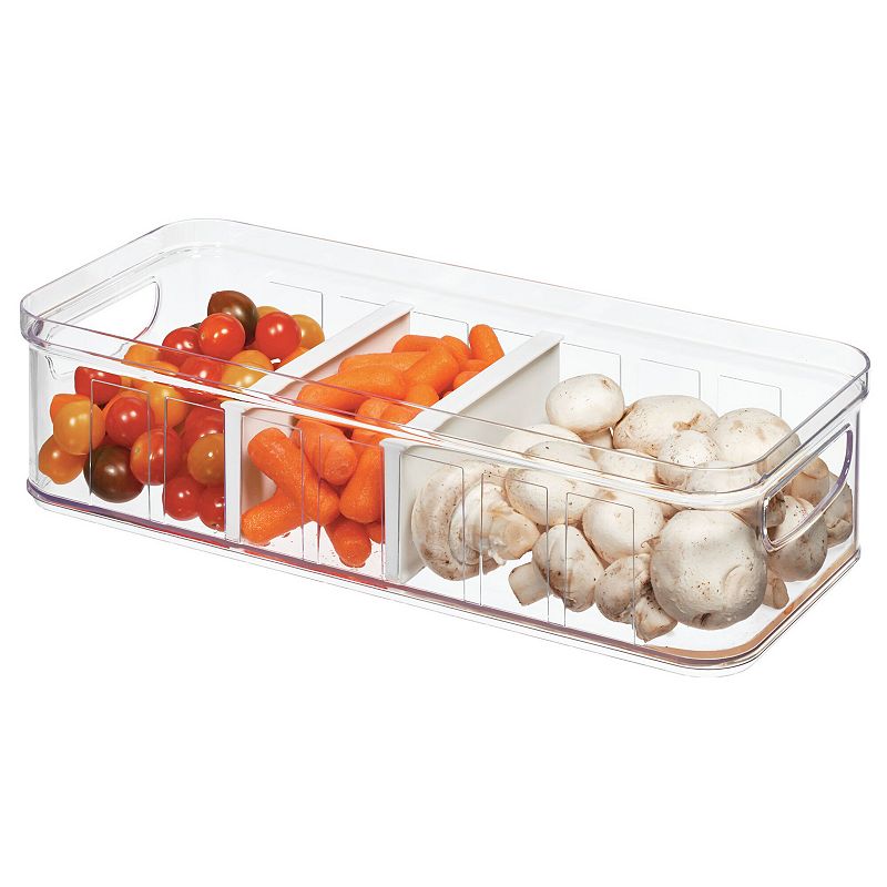 iDesign Crisp Large Divided Bin Clear