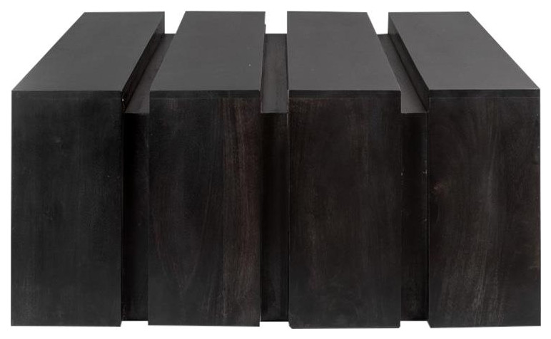 Coffee Table Cocktail CARSON Dark Ebony Black Mango   Transitional   Coffee Tables   by EuroLuxHome  Houzz