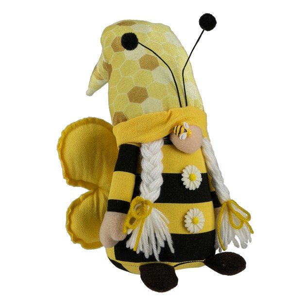 Black And Yellow Springtime Bumblebee Girl Gnome Figure