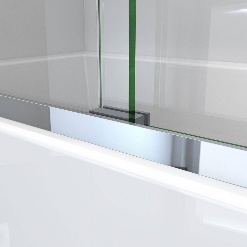 DreamLine Charisma-X 60 in. W x 58 in. H Semi Frameless Sliding Tub Door in Chrome with Clear Glass SHDR-136058X-01