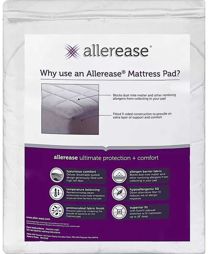 AllerEase Ultimate Protection and Comfort Allergy Protection Mattress Pad， Twin