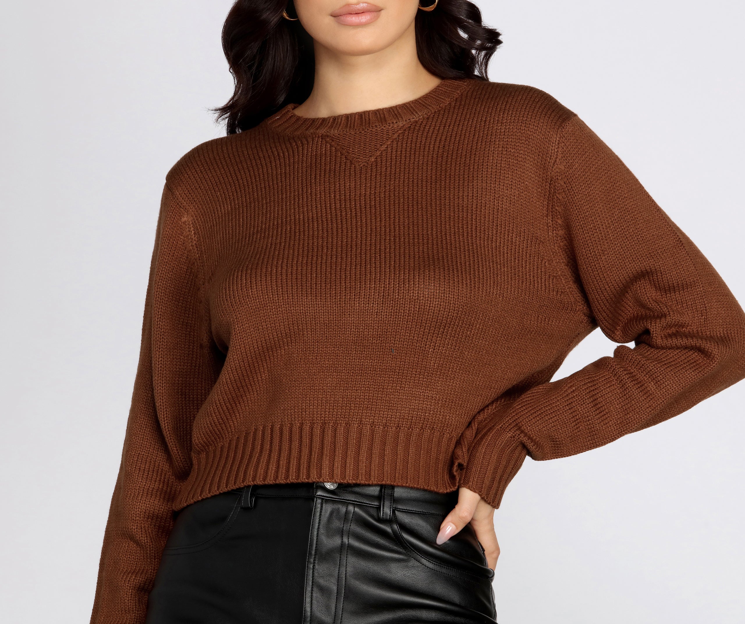 Basically Cute Cropped Sweater