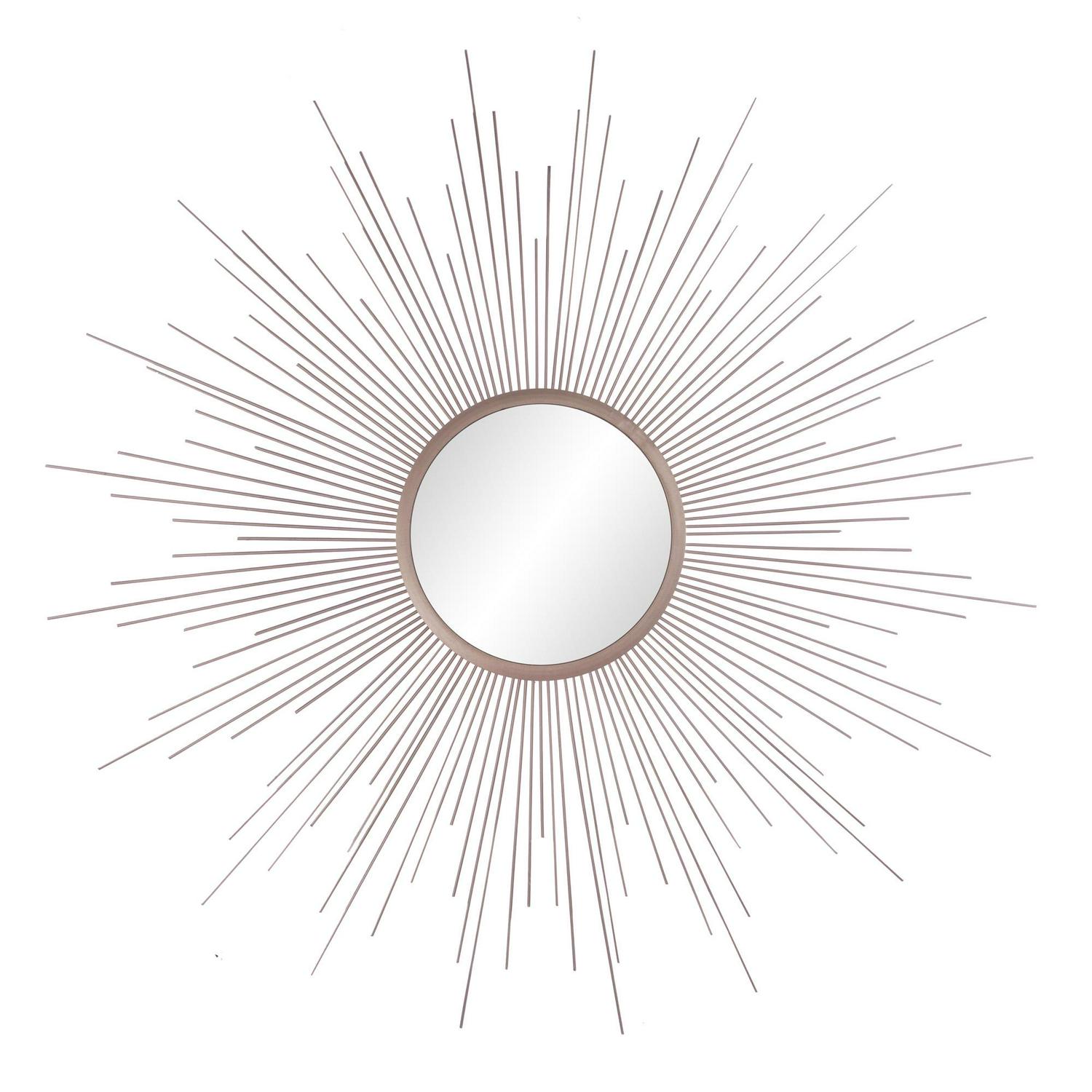 Champagne Rays Sunburst Metal Framed Mirror 36 x36 by Patton Wall Decor