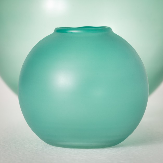 amp 2 75 quot Sea Glass Globe Vase Set Of 2 Green