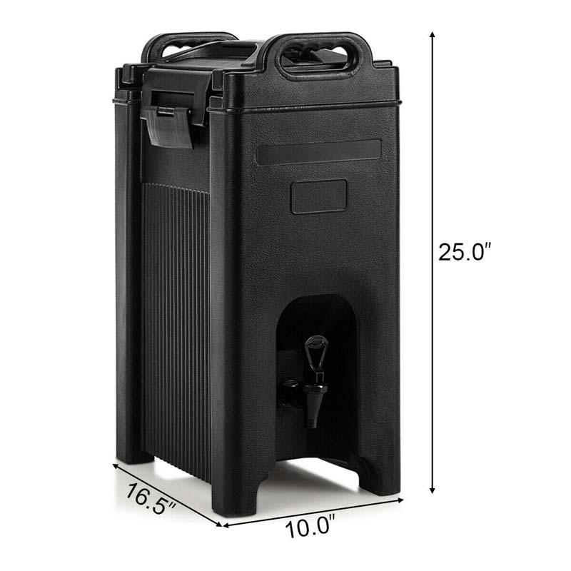 5 Gallon Insulated Beverage Server Dispenser Carrier with Seamless Double Walled Shell, Spring Action Faucet