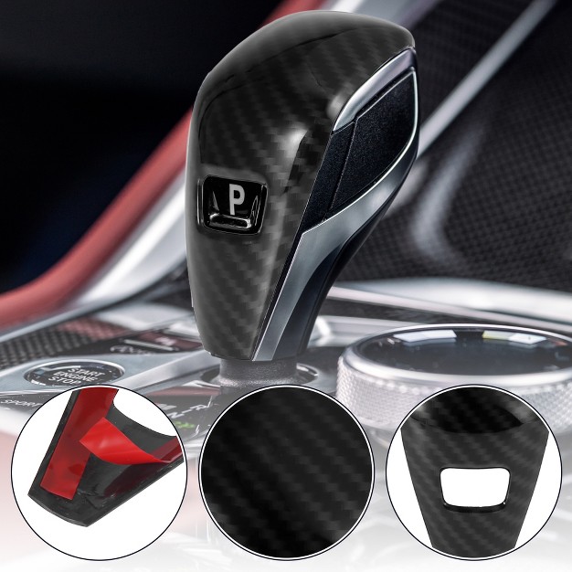 Unique Bargains Car Gear Shift Knob Cover Sticker Carbon Fiber Pattern For Bmw 3 Series Black 1pc