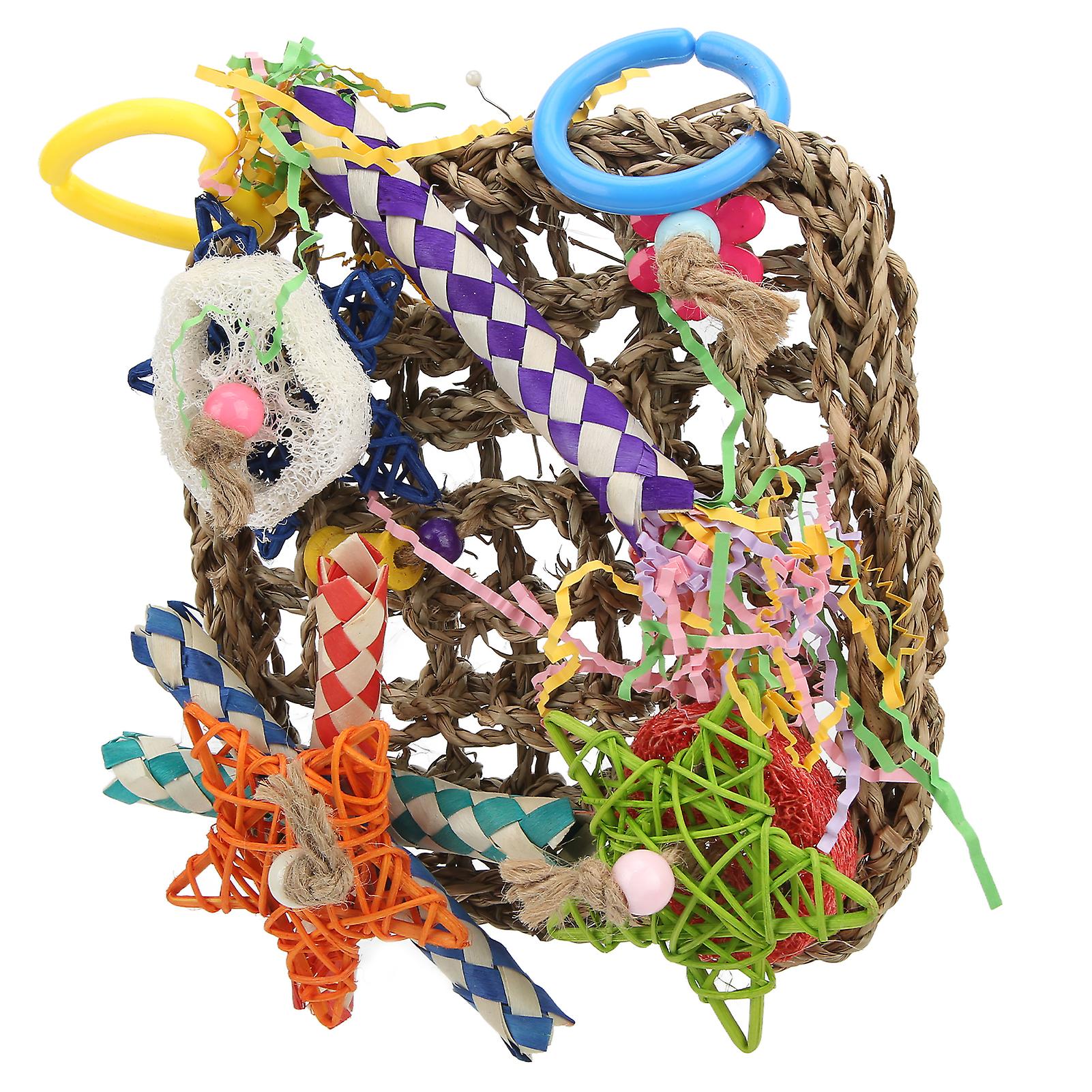 Bird Climbing Net Multifunction Bird Foraging Wall Toys For Budgies Cockatiels Macaw Conure Finch Cockatoo Parrot