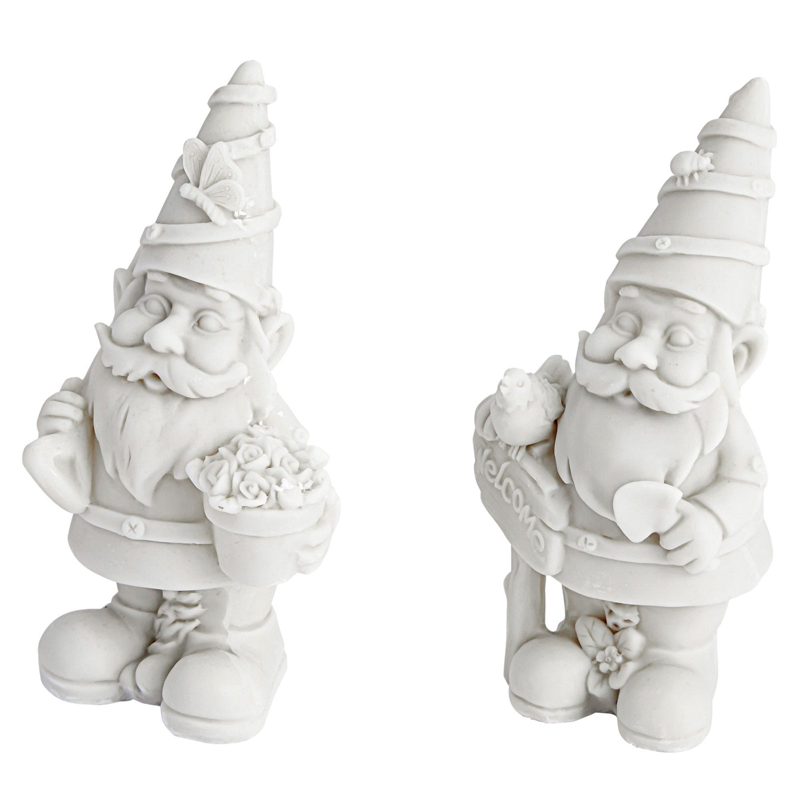 2-Pack Mini Paint Your Own Garden Gnome Statues, Blank Ceramics to Paint, Unpainted DIY Arts and Crafts Ceramic Figurines for Kids and Adults, Funny Lawn Decor, 5 in