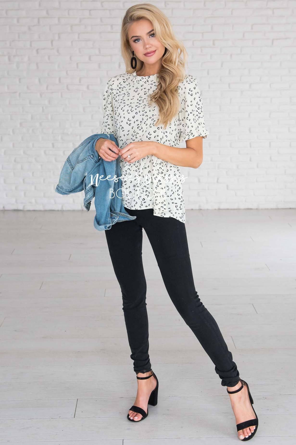 Stay Wild Leopard Print Peplum Blouse