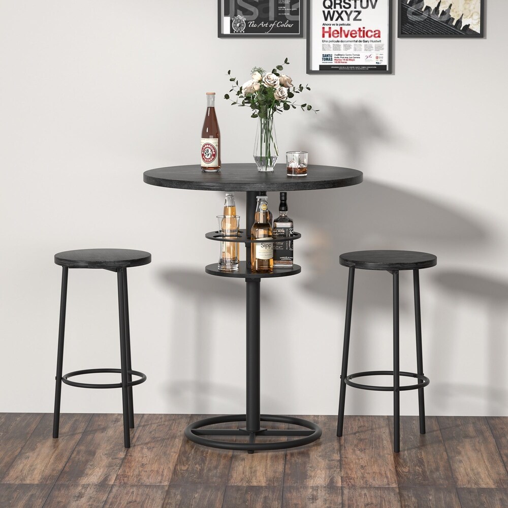 Javlergo 3 Piece Round Bar Table with Barstool