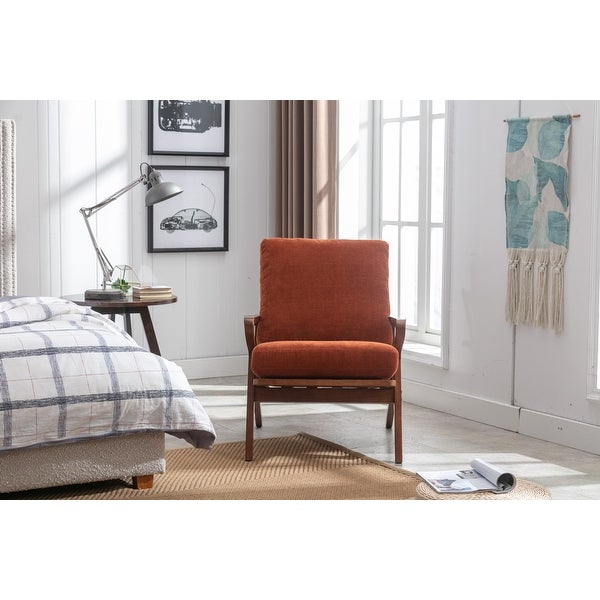 Upholstered Accent Lounge Leisure Chair with Solid Wood Frame