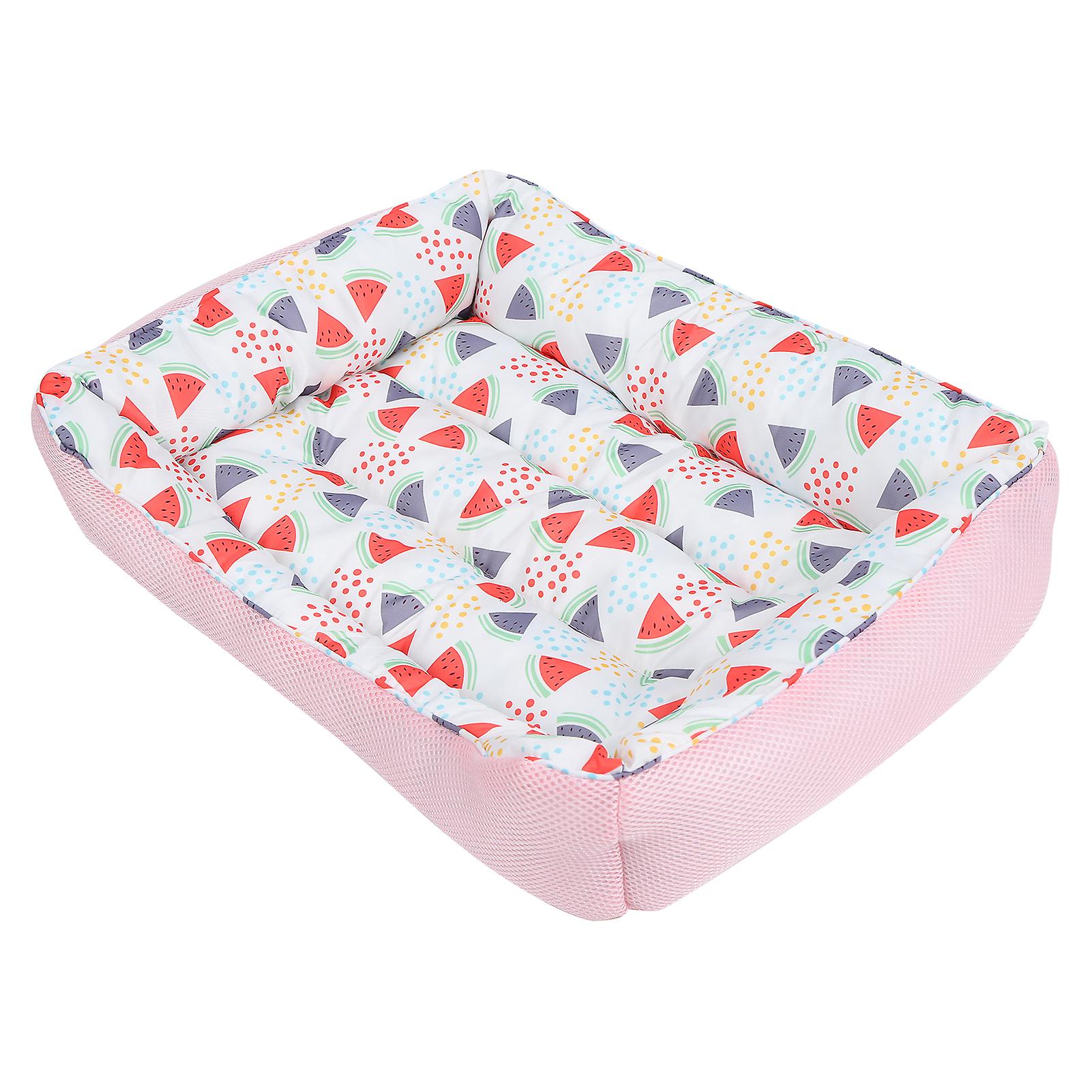 Washable Cat Dog Bed Soft Square Pet Nest Dog House Small Medium Sized Pet Mat Bedpink L