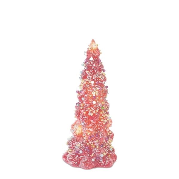 LED Tree with Rainbow Pearl Ornaments (Set of 3)