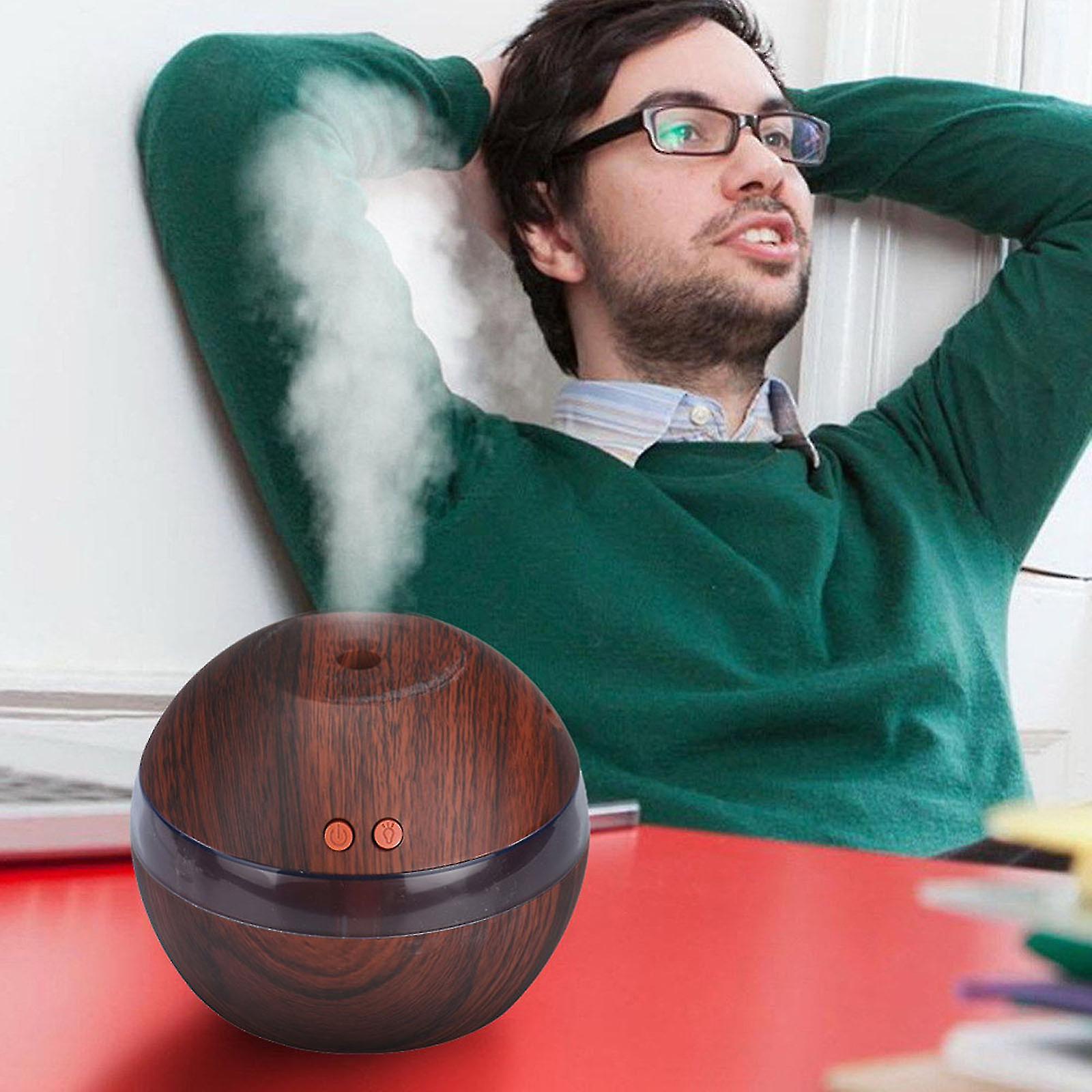 Humidifier Usb Wood Grain Humidifier Round Humidifier Mini Humidifier，aroma Aromatherapy Humidifier