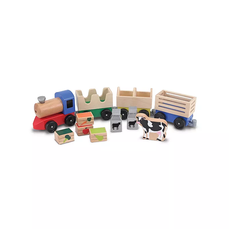 Melissa and Doug Wooden Farm Train Playset