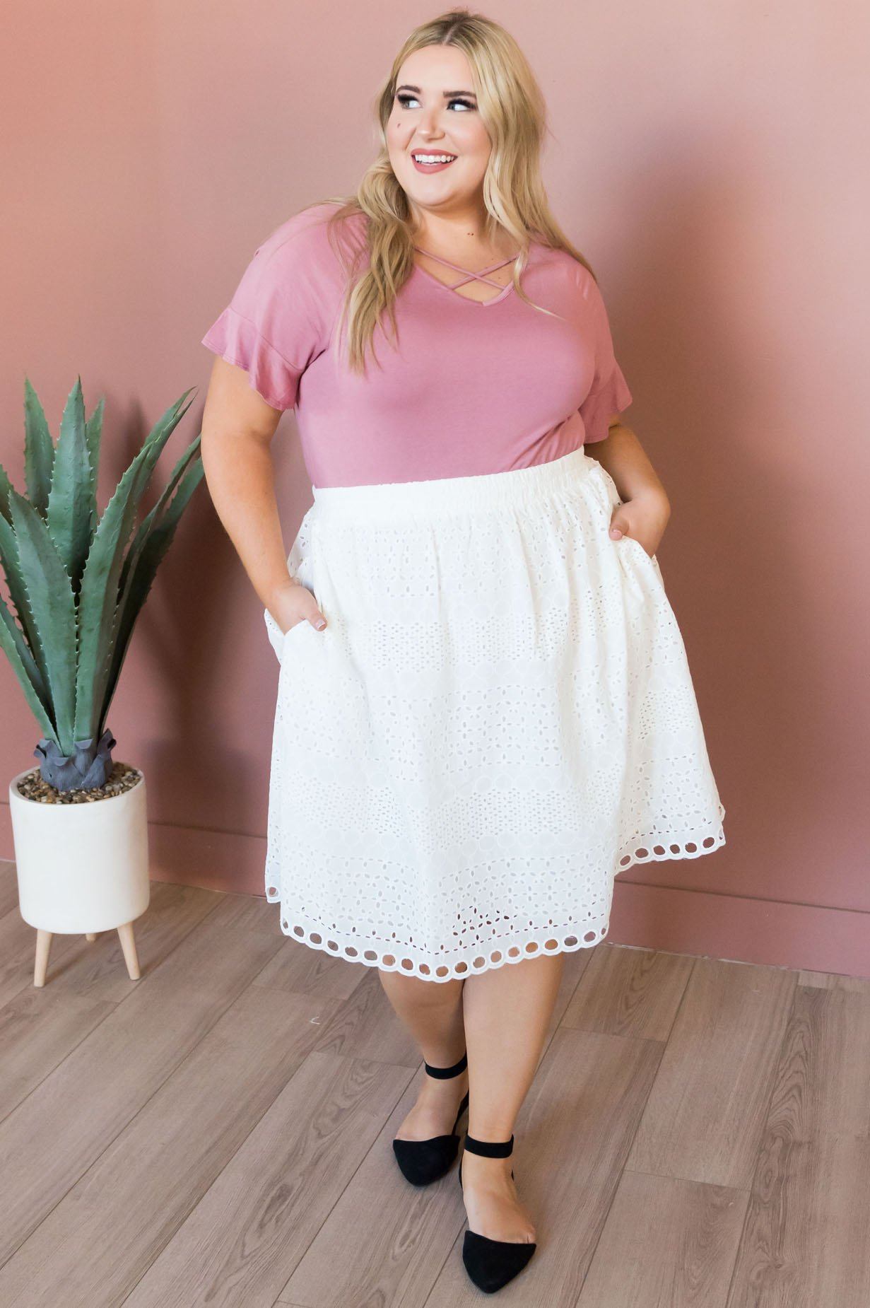 Always Happy Eyelet Skirt