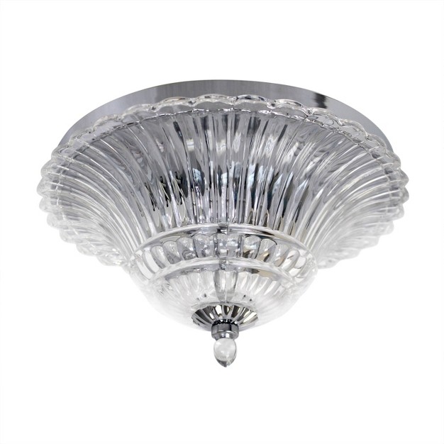 2 light Blossom Glass Ceiling Flush Mount Silver Lalia Home