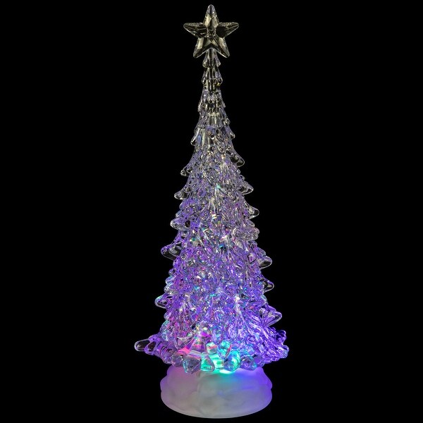 LED Lighted Acrylic Christmas Tree with Star Decoration