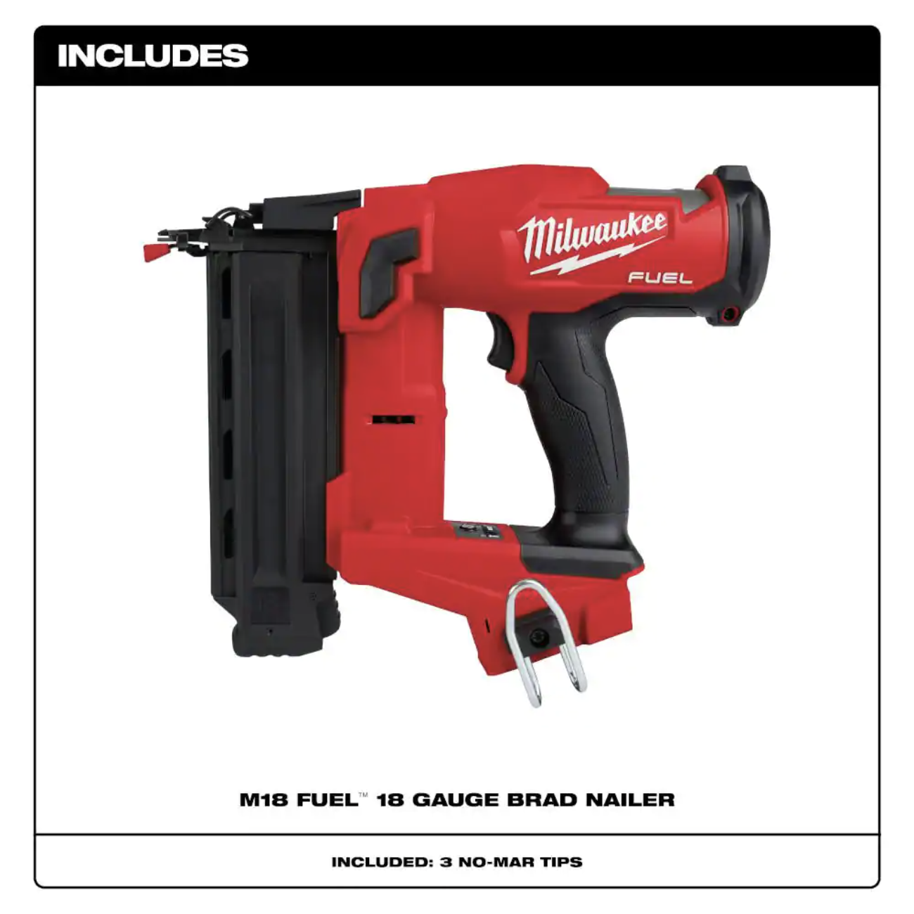 Milwaukee M18 FUEL 18V Brushless Cordless Gen II 18-Gauge Brad Nailer (Tool-Only) with Safety Glasses