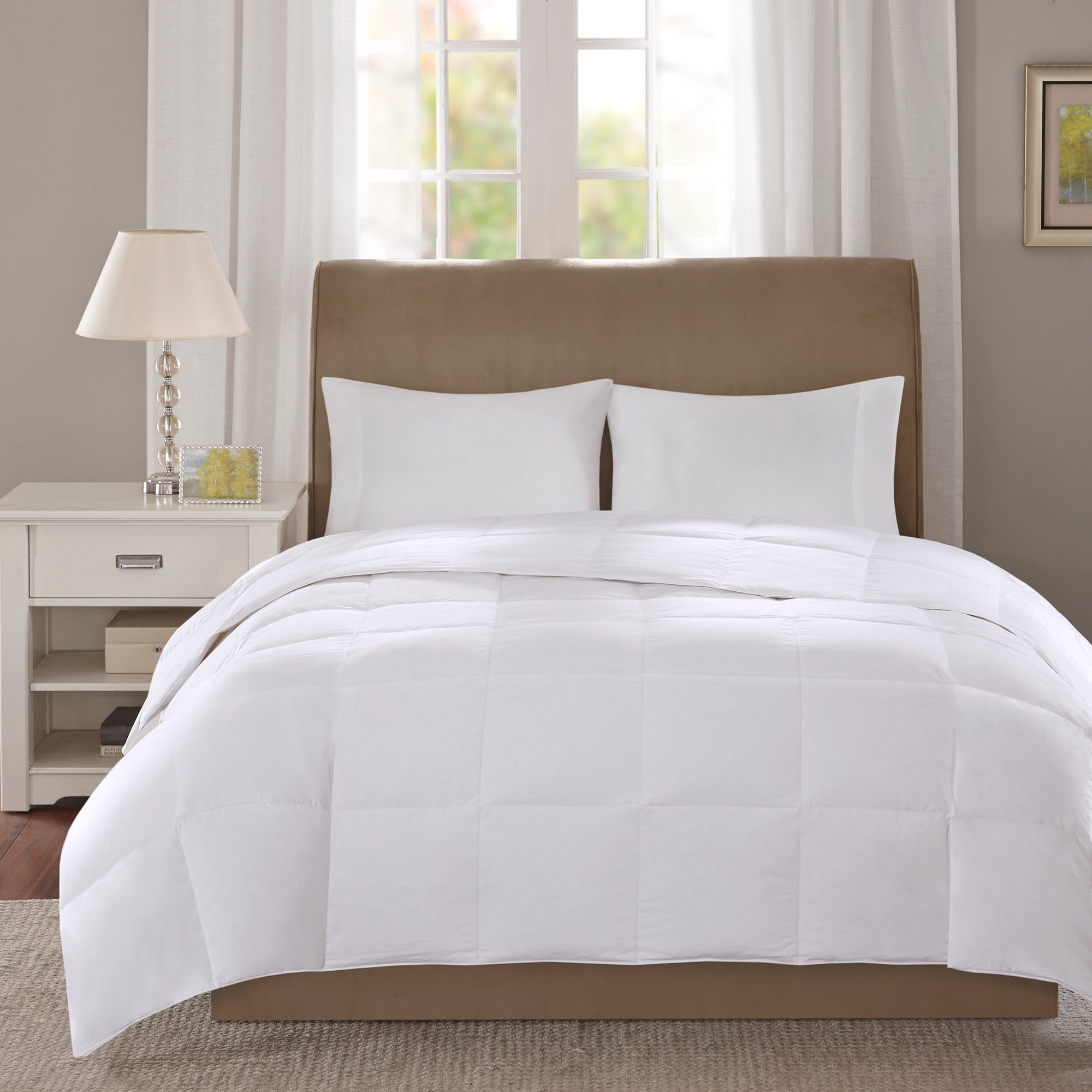 Comfort Classics 300 Thread Count 3M Scotchgard White Down Comforter， Level 1 - King