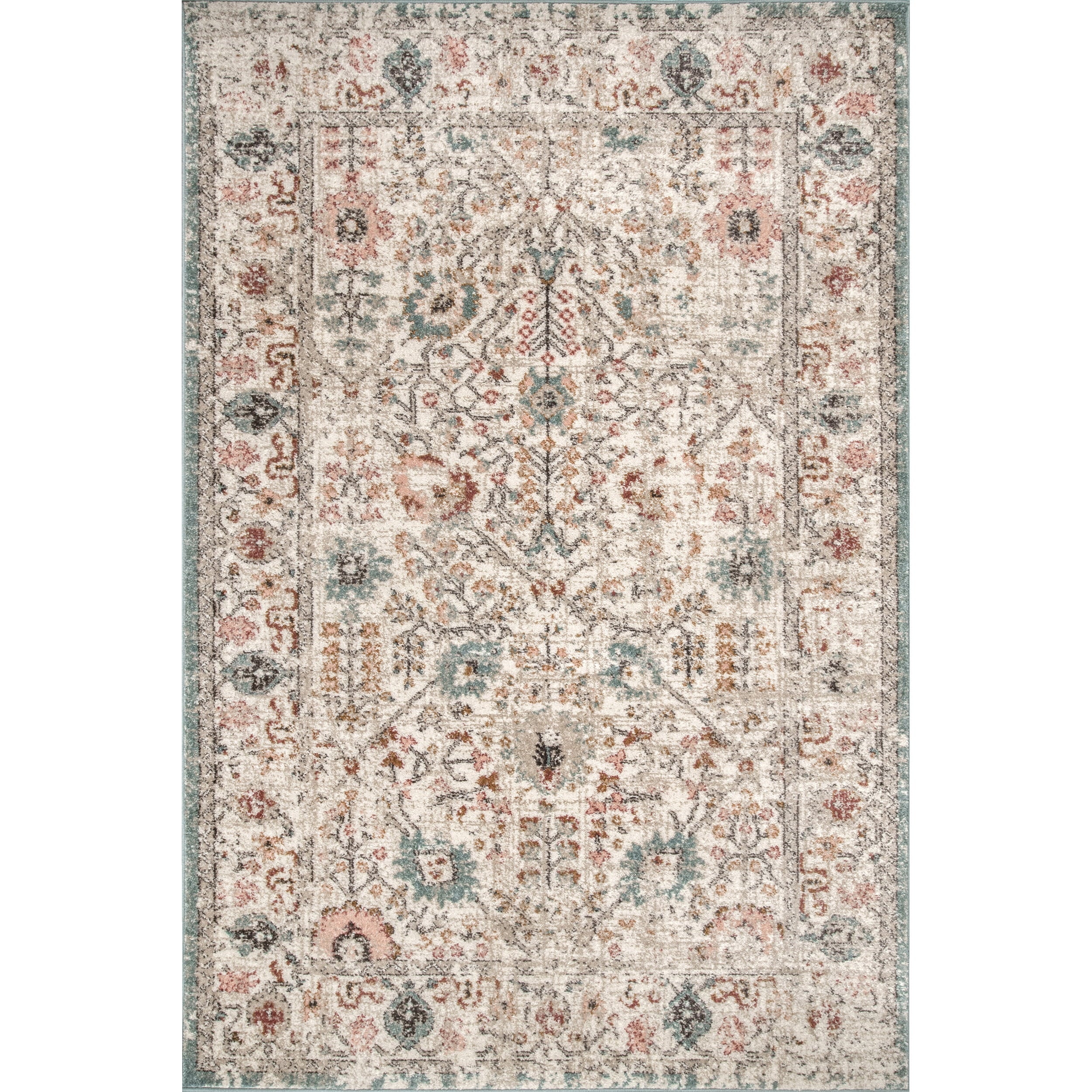 nuLOOM Rose Persian Vintage Area Rug, 6 7 x 9, Beige