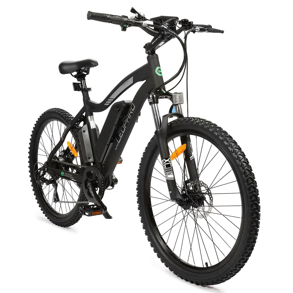 Ecotric Leopard Long Distance All Terrain Anti Slip Tires Electric Mountain Bike - Suspension w/ Ultimate Comfort,  500W Brushless Motor Makes Long Lifespan - For Commuter, Trails, and Leisure Riders