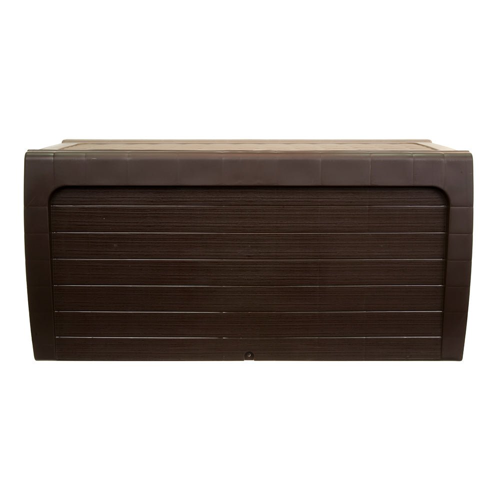 Starplast 88 Gallon Weave Plastic Deck Box, Mocha And Brown