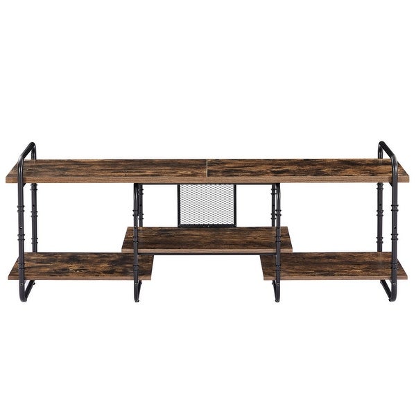 Entertainment Center TV Stand with 3-Tier Storage Shelves