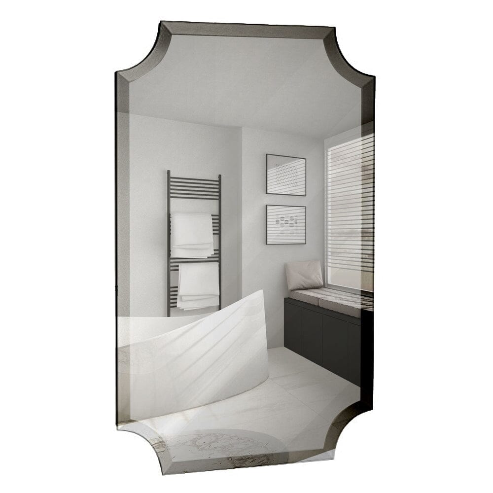 Beveled Scalloped Edge Rectangular Wall Mirror