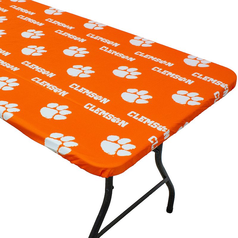 NCAA Clemson Tigers Tailgate Fitted Tablecloth， 72 x 30