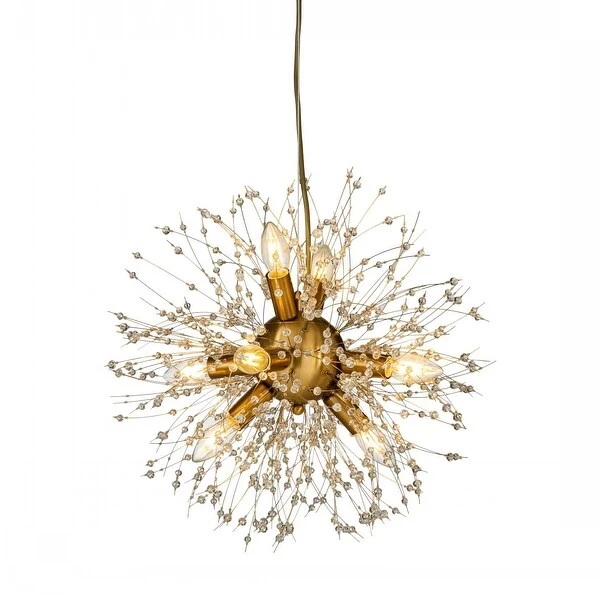 8-lights Globe Crystal Firework Chandelier in Brown Bronze - W 20
