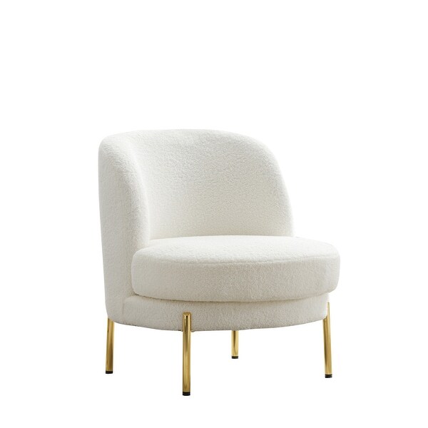 Curved Backrest Accent Chair with Golden Adjustable Legs