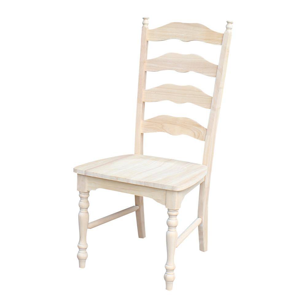 International Concepts Maine Unfinished Wood Ladder Back Dining Chair (Set of 2) C-2170P