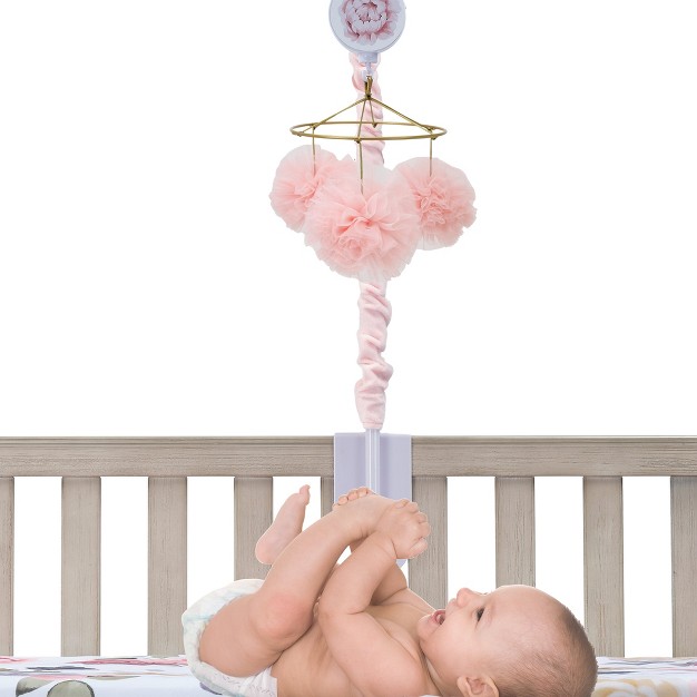 Lambs amp Ivy Secret Garden Pink Pom Pom Musical Baby Crib Mobile Soother Toy