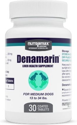 Nutramax Denamarin with S-Adenosylmethionine and Silybin Tablets Liver Supplement for Medium Dogs