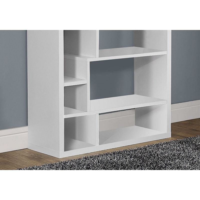 72 White Contemporary Rectangular with 14 Shelves Bookcase