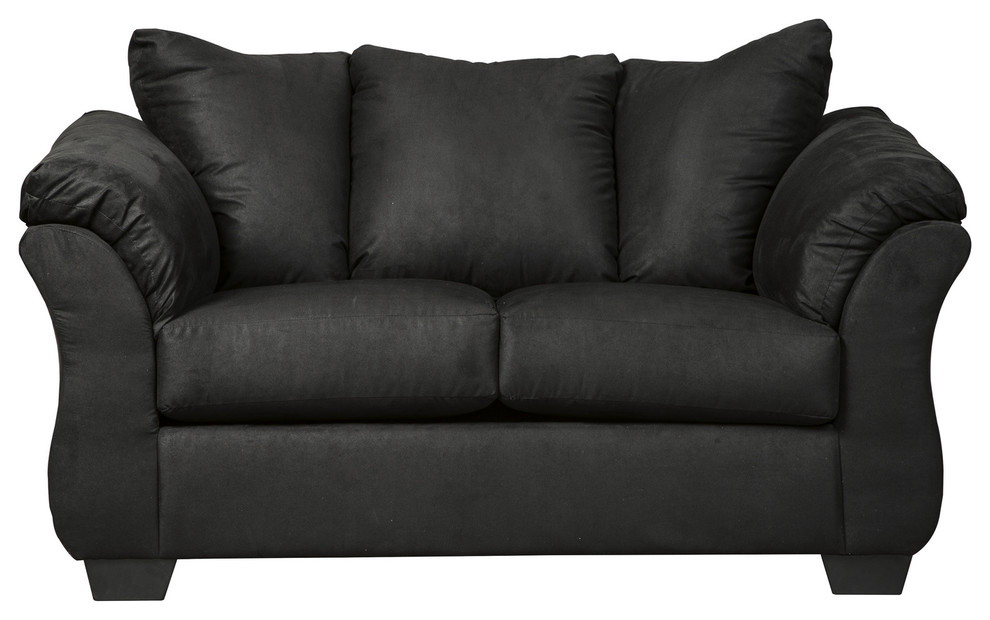 Darcy Loveseat  Black 7500835   Transitional   Loveseats   by Homesquare  Houzz